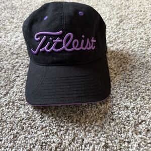 Titleist Black & Purple Logo Cotton Golf Cap Adjustable Hat